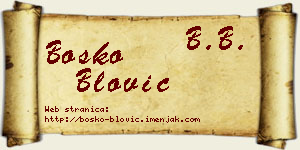 Boško Blović vizit kartica